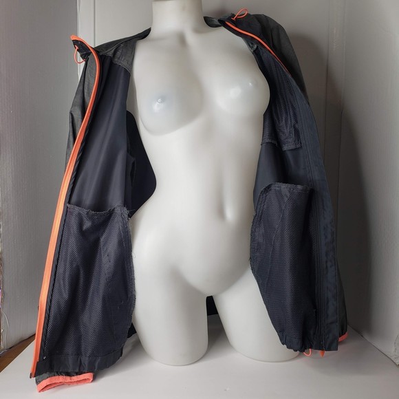 Under Armour Hooded Windbreaker Jacket Gray With Orange Details - Picture 3 of 8